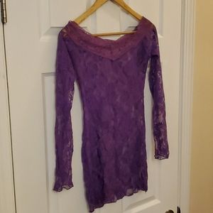 Purple lace lingerie nightie
